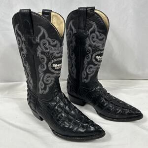 Soto Handmade Alligator Hornback Made in Mexico Tail Boots Size 8.5 Mex 27.5
